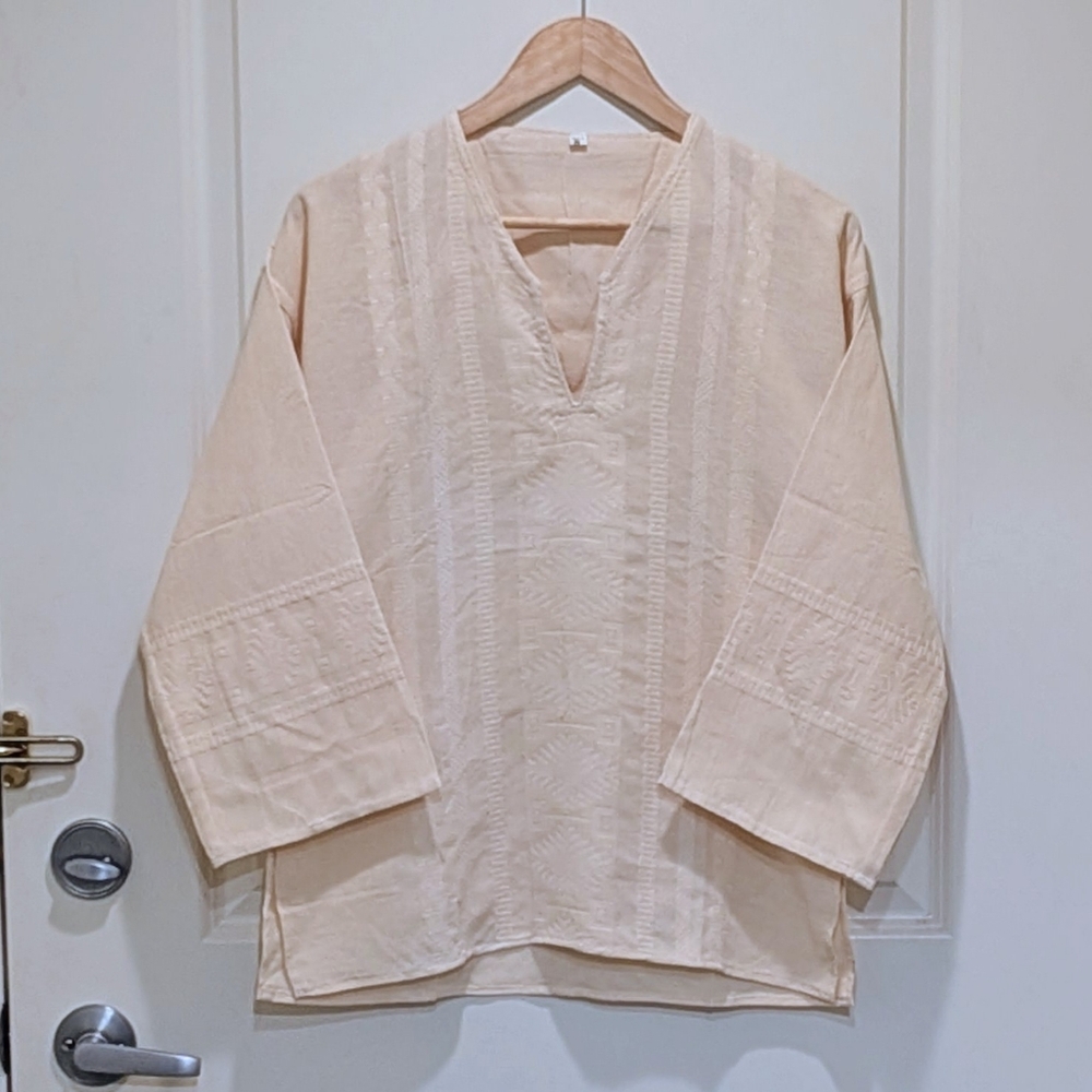 NWOT Beckwoman S Embroidered Cream Coloured Cotton Tunic